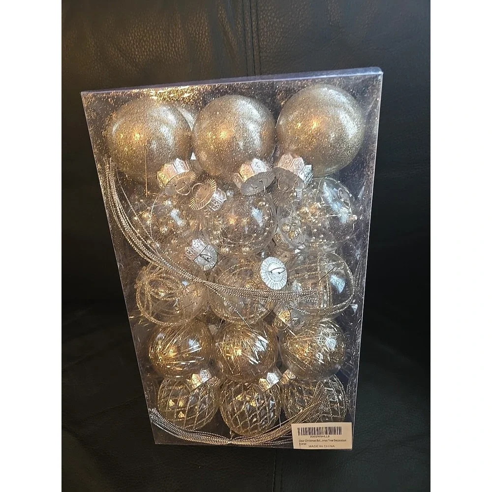 Clear Plastic Christmas Ball Ornaments, 30Ct‎ 2.36 Inch Silver Balls for Tree